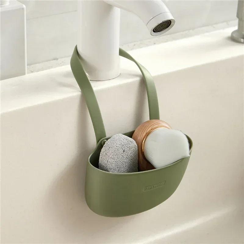 Kitchen Sink Hanging Bag Faucet Sponge Rack Washing Vegetables and Washing Dishes Sink Draining Hanging Basket