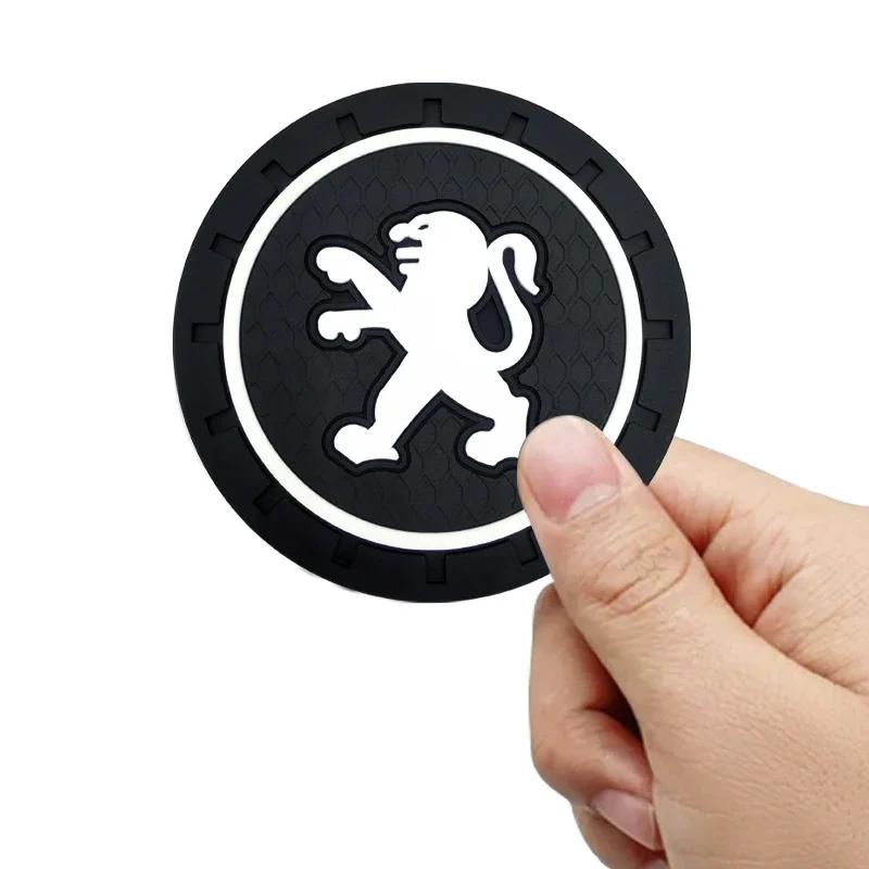 Non-slip Car Water Cup Pad Coaster Rubber Mat Bottle Holder Interior Anti-skid Cup Holder For Peugeot 208 3008 308 508 408 2008
