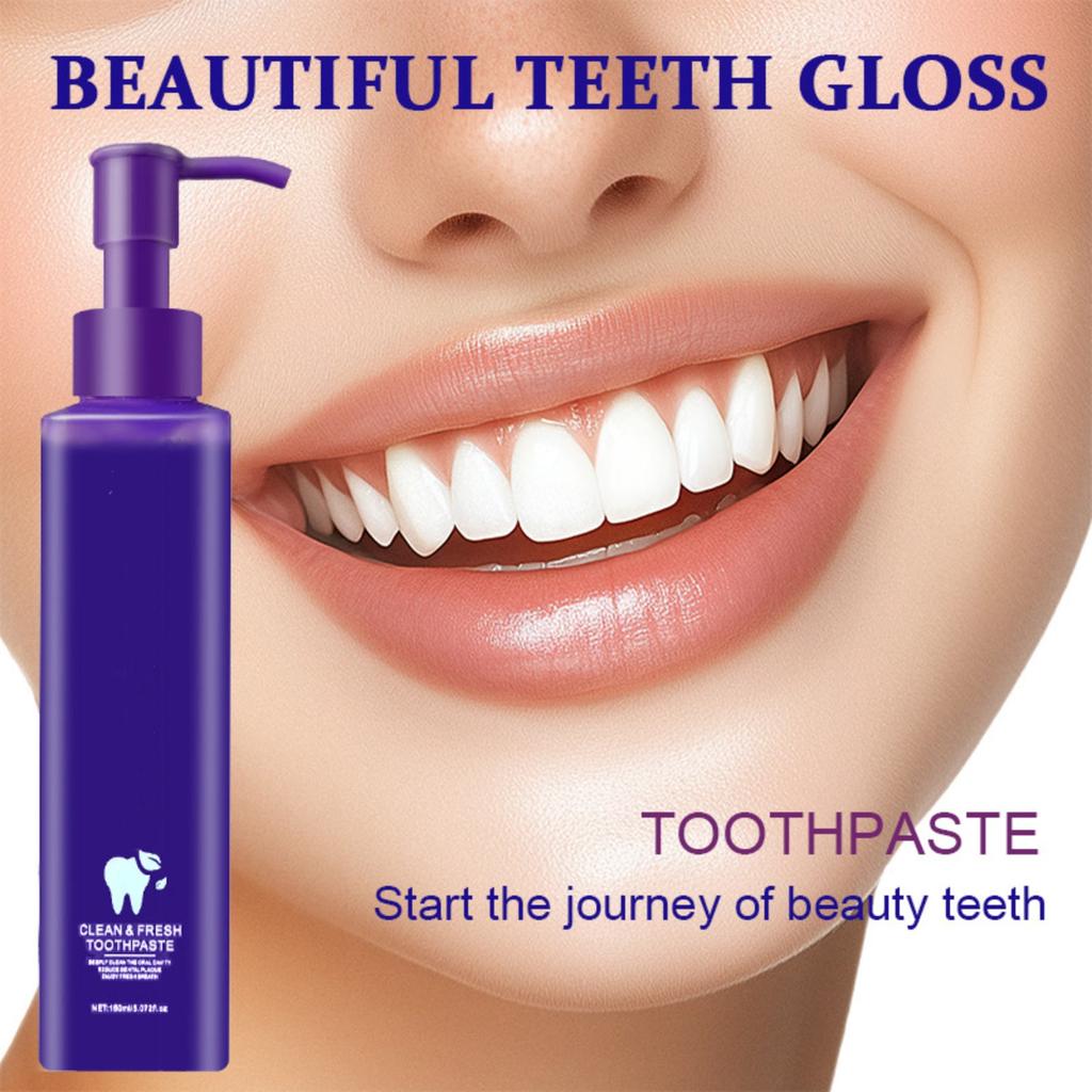 Purple Whitening Toothpaste Push Bottle Cleans And Whitens Teeth To Remove Yellow Teeth Stains And Anti-plaque Toothpaste 150ML