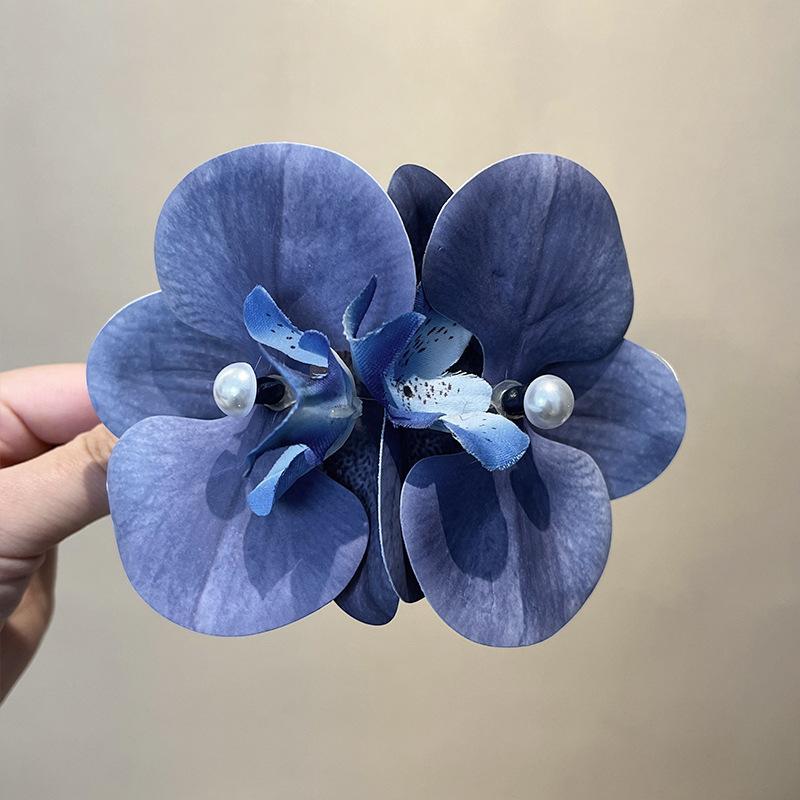 Fabric Pearl Flower Hairpin Spring and Summer Small Fresh and Sweet Duck Bill Clip Back Head Hair Bangs Side Clip Hair Accessories