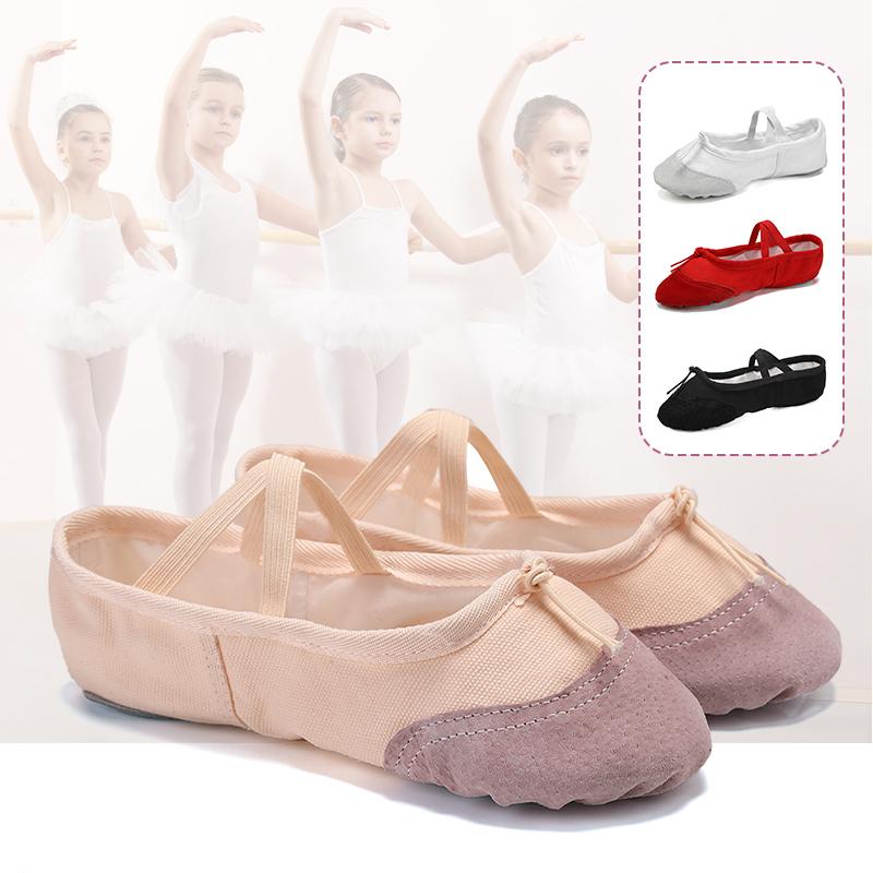 Girls Ballet Dance Shoes Adult Soft Canvas Dance Shoes Women Ballerina Practice Shoes