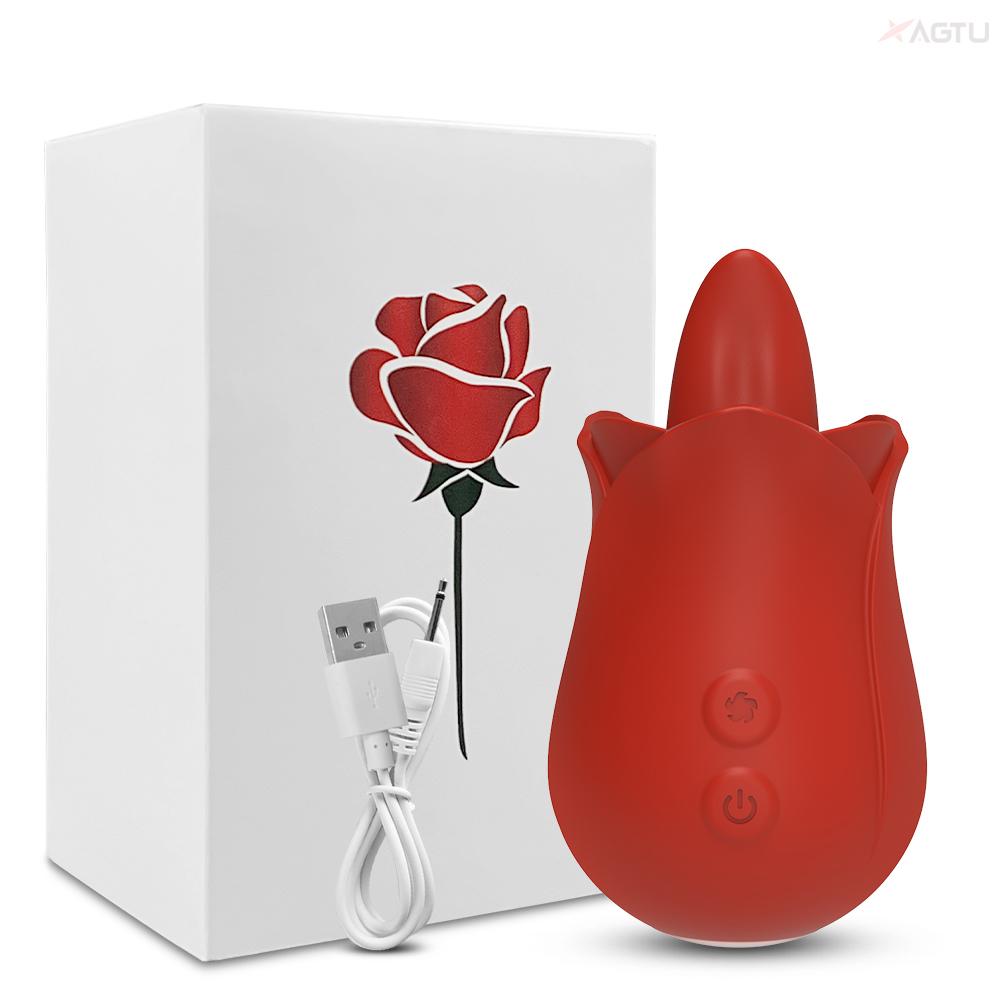 Tongue Licking Vibrator for Women Powerful Female Rose-toy Oral Nipple Clitoris Clit Stimulator Massager Adults Goods Sex Toys
