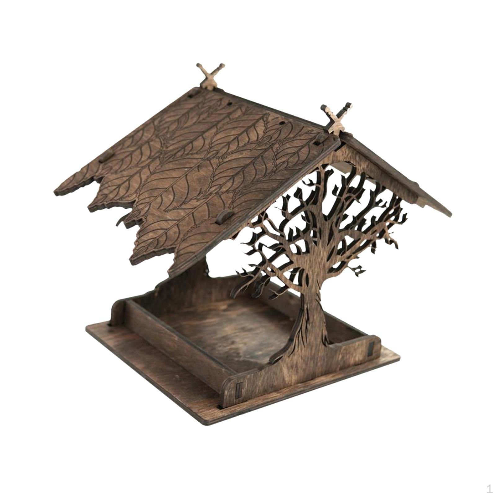 

Подвесной деревянный домик для птиц, кормушка, станция для кормления, переносной дозатор корма для попугаев, кормление dark wood