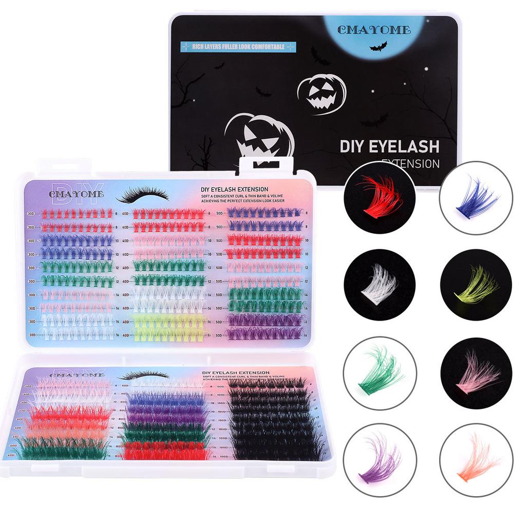 Color False Eyelash Extension Set, Multiple Hairs, Diy Halloween Eyelashes Alone