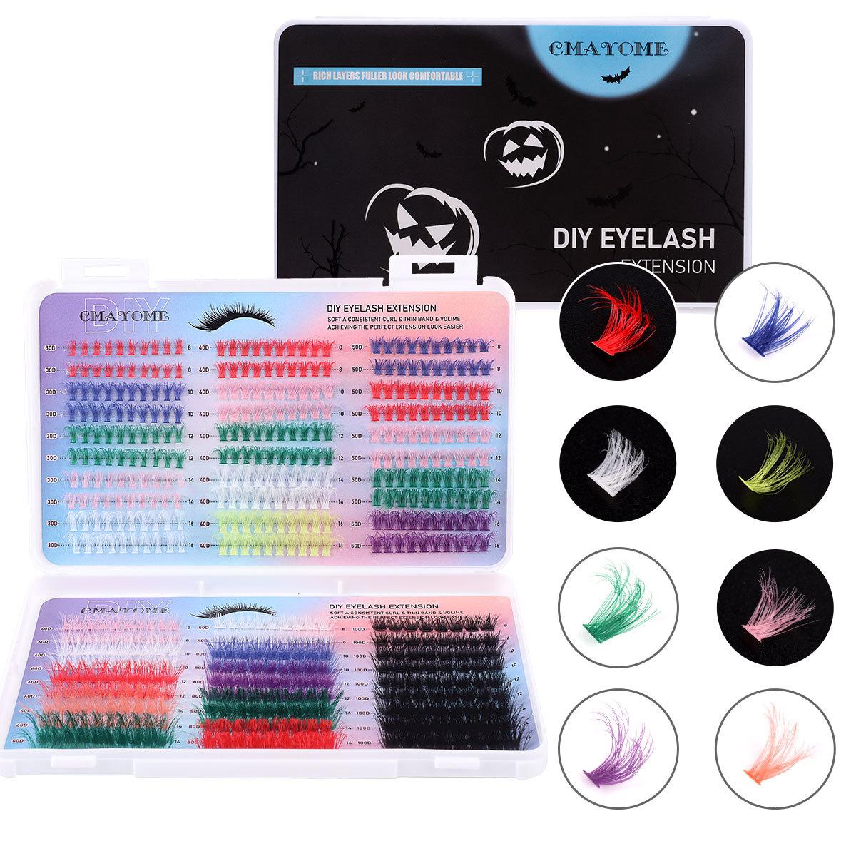 

Цветной набор для наращивания ресниц, несколько волосков, ресницы для Хэллоуина своими руками