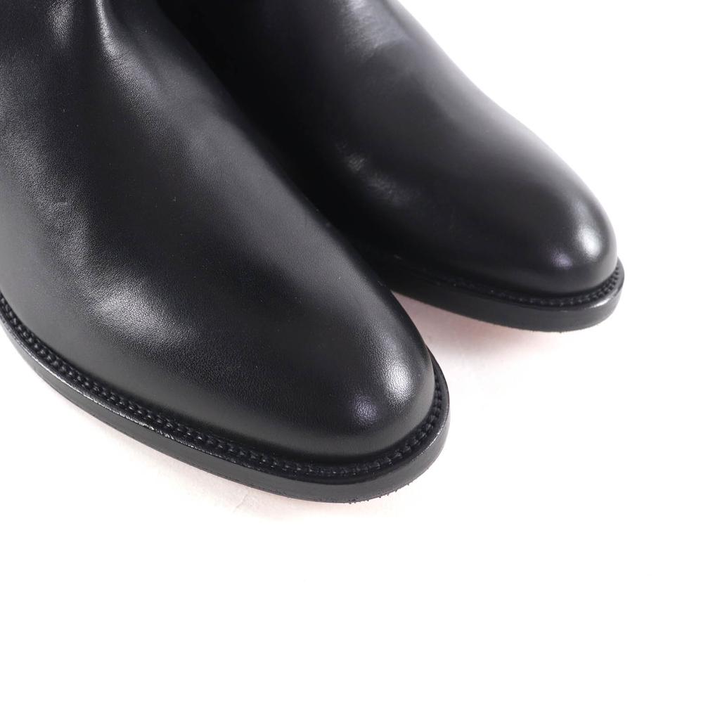 Pristine HERMES Knee-high boots jumping boots black leather Women 37 Used