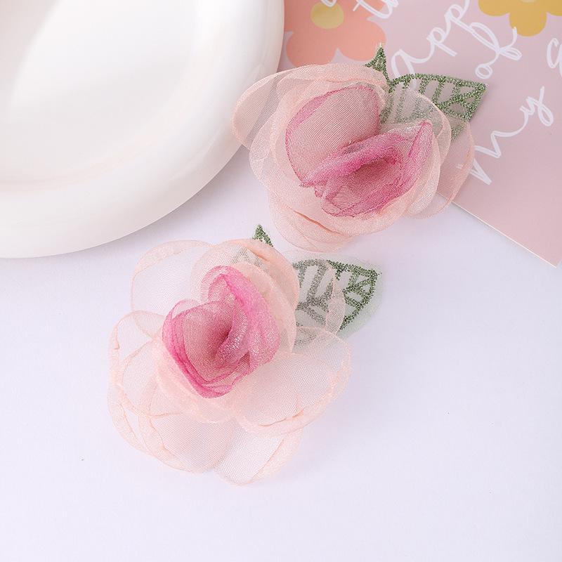 Pink Lace Floral Tassel Pearl Earrings - Elegant Summer Mesh Design