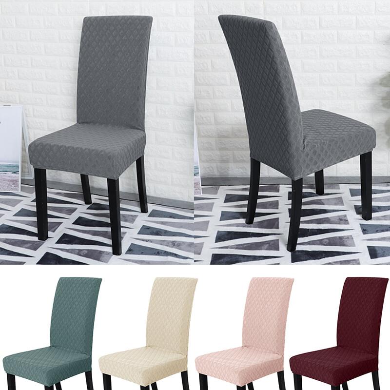 Solid Jacquard ChairCover Stretch DiningRoom Office Banquet Housse Chair Cover