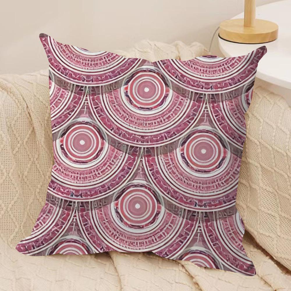 Fish Scale Pattern Cushion Cover Soft Plush Fabric DoubleSided Printed Cushion Covers for All Seasons Modern Home Decor