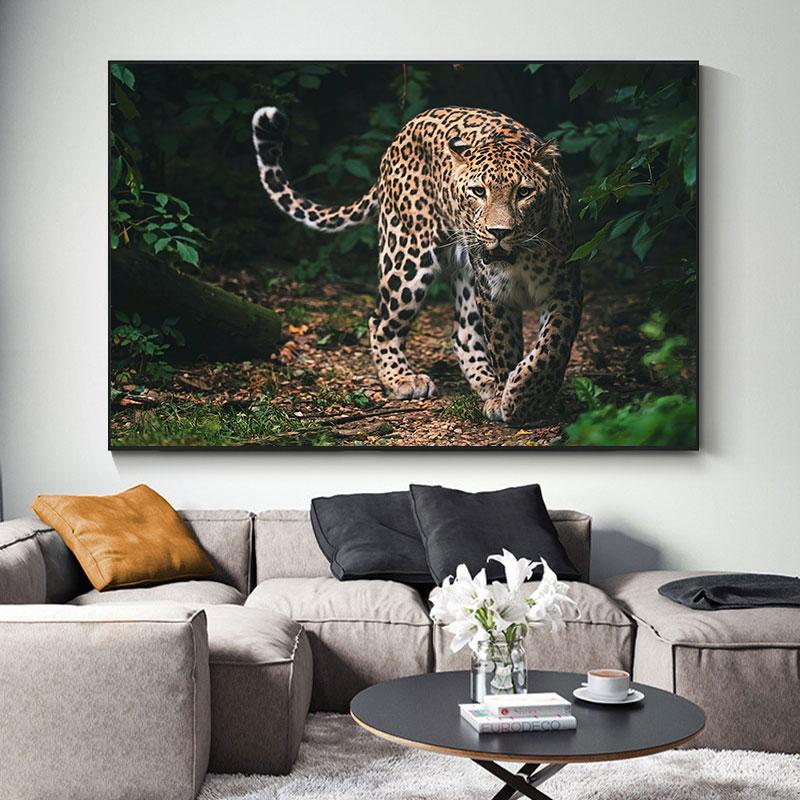 Poze cool cu ​​leopard, postere și imprimeuri, pictură cu animale sălbatice pe pânză, artă de perete cu animale, decor camera de zi, acasă