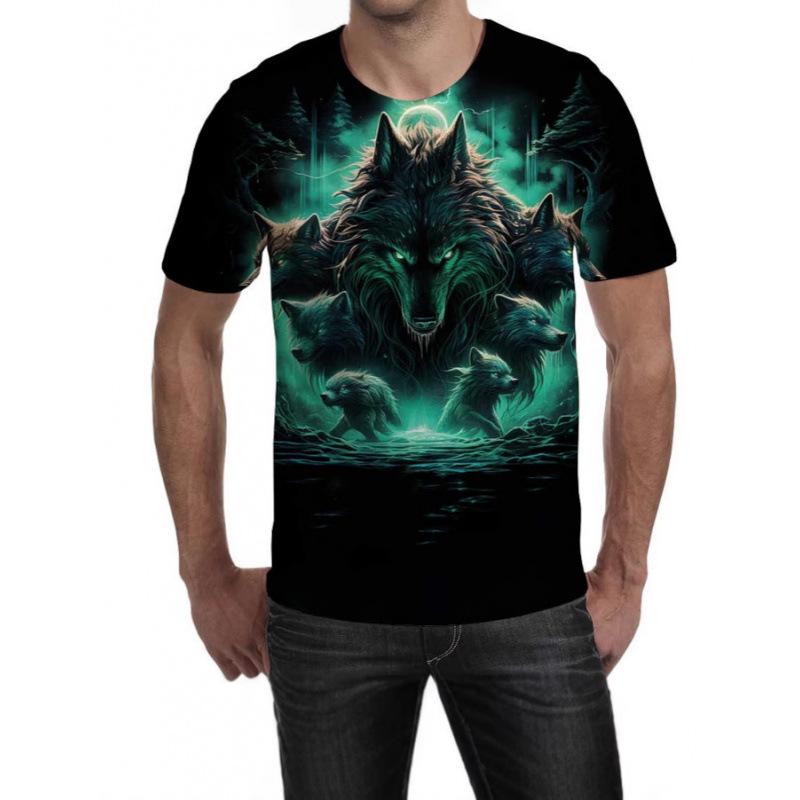 North Star Serie 3D-gedrucktes Schnelltrocknendes T-Shirt Tierdruck-T-Shirt