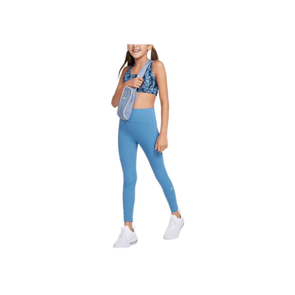 Nike Dri-Fit One High Waist Comfortable Versatile Soft Leggings Kids bottoms Aegean-Storm-Blue Glacier-Blue FZ5605-429
