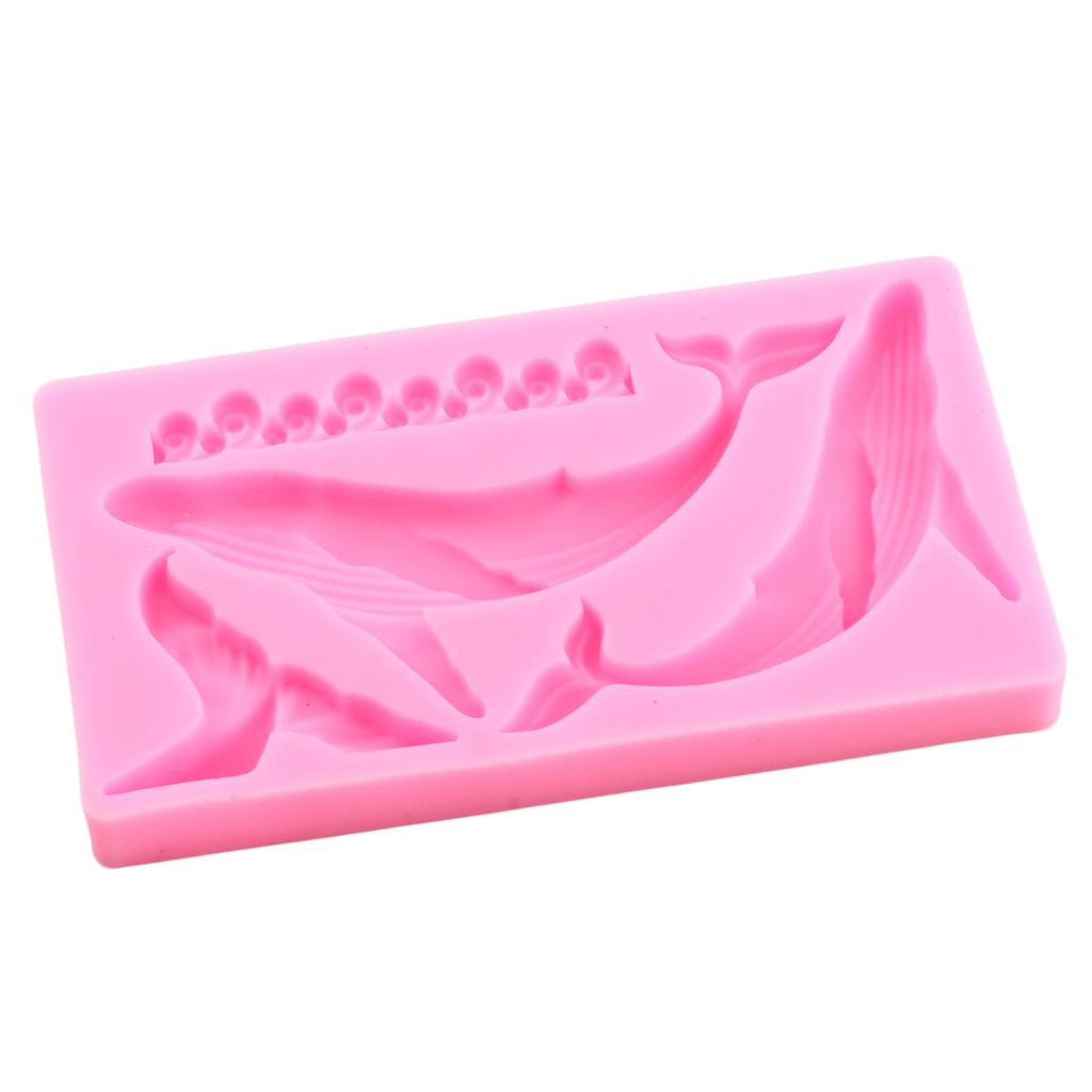 Ocean Series Whale Waves Silicone Mould Dolphin Fondant Cake Decorating Tools Candy Resin Clay Mould Chocolate Gumpaste Moulds