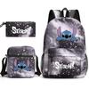 Dicollas® Kinderrugzak 3-delige Set Lilo & Stitch Thema Ergonomisch Waterdicht 45x32x13cm Sterrengrijs
