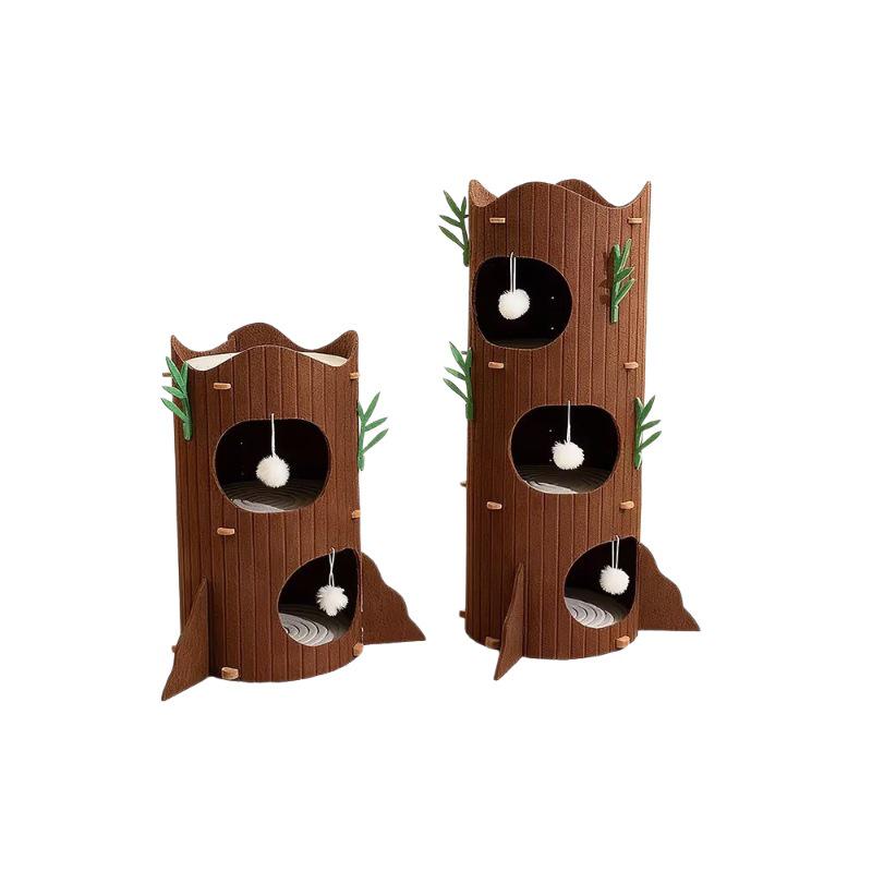 Universal Multi-Layer Cat Tree with Winter Warm Bed & Felt Hole