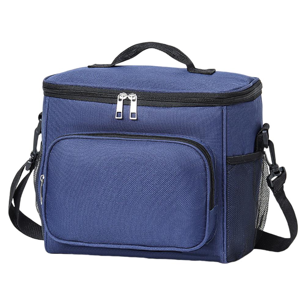 

Camping Storage Bag Large Capacity Insulated Lunch Bag with Adjustable Shoulder Strap Insulated Case for Spring Outing Travel темно-синього кольору