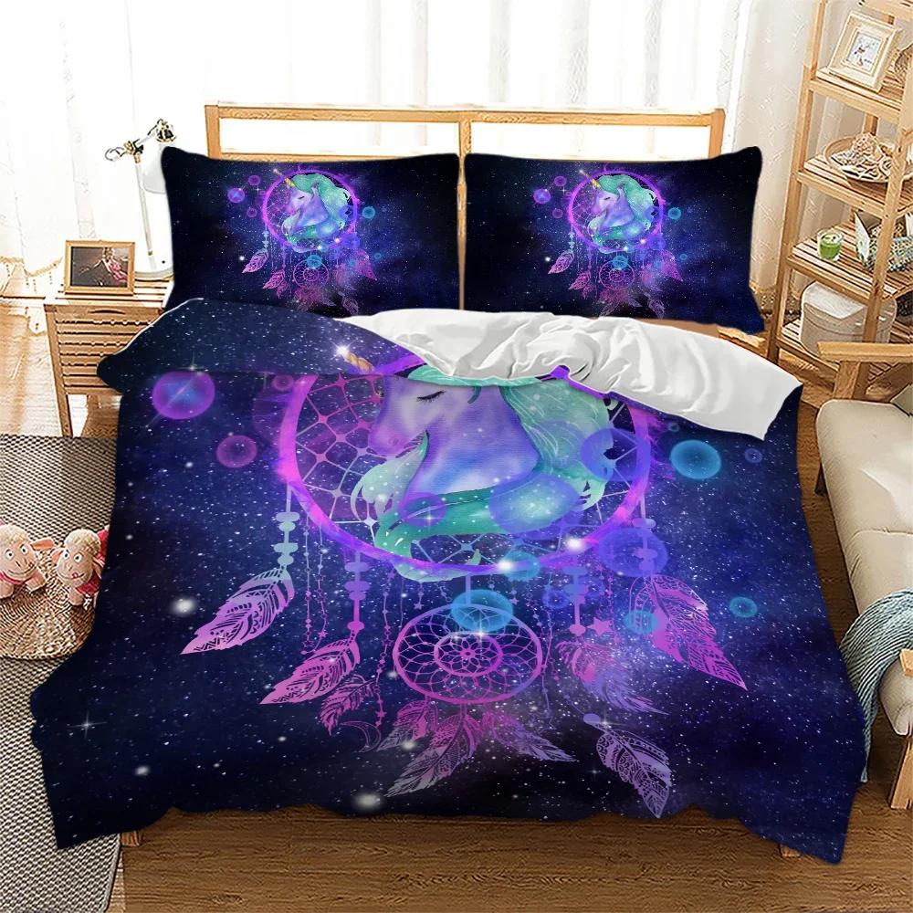 

10% Quality Reactive Printing Bohemian Dream Catcher Feather Soft Duvet Cover Sets Galaxy Boho Warm Comforter Beding Sets King Hot 100*200cm Single