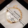 Elegant Geometric Pearl-Style Brass Bracelet Women Hypoallergenic Tarnish-Resistant Minimalist Daily Wear