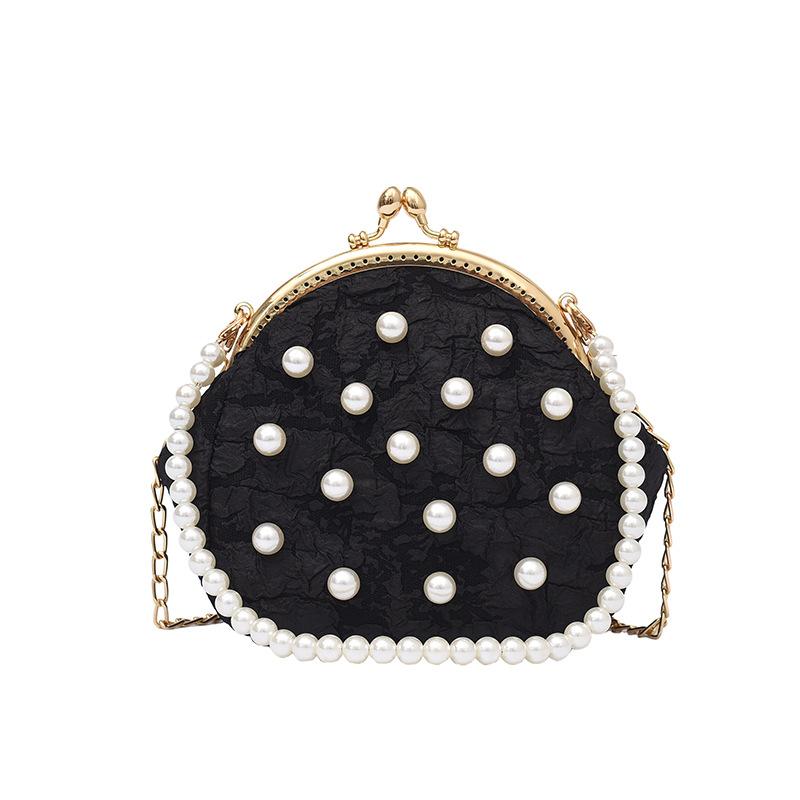 Bag women's bag 2025 summer little fresh girl small fragrant wind pearl portable crossbody shoulder clip buckle small square bag tide