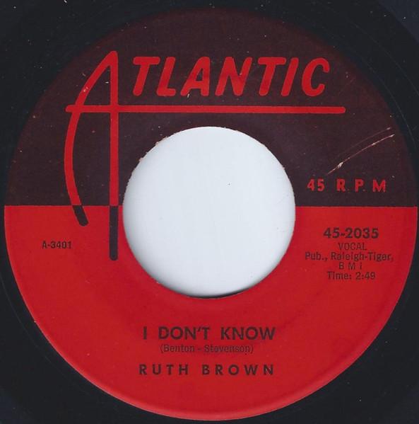 

7-дюймовая пластинка RUTH BROWN - I Don t Know 452035 Atlantic 1959 США Соул/Фанк Б/У