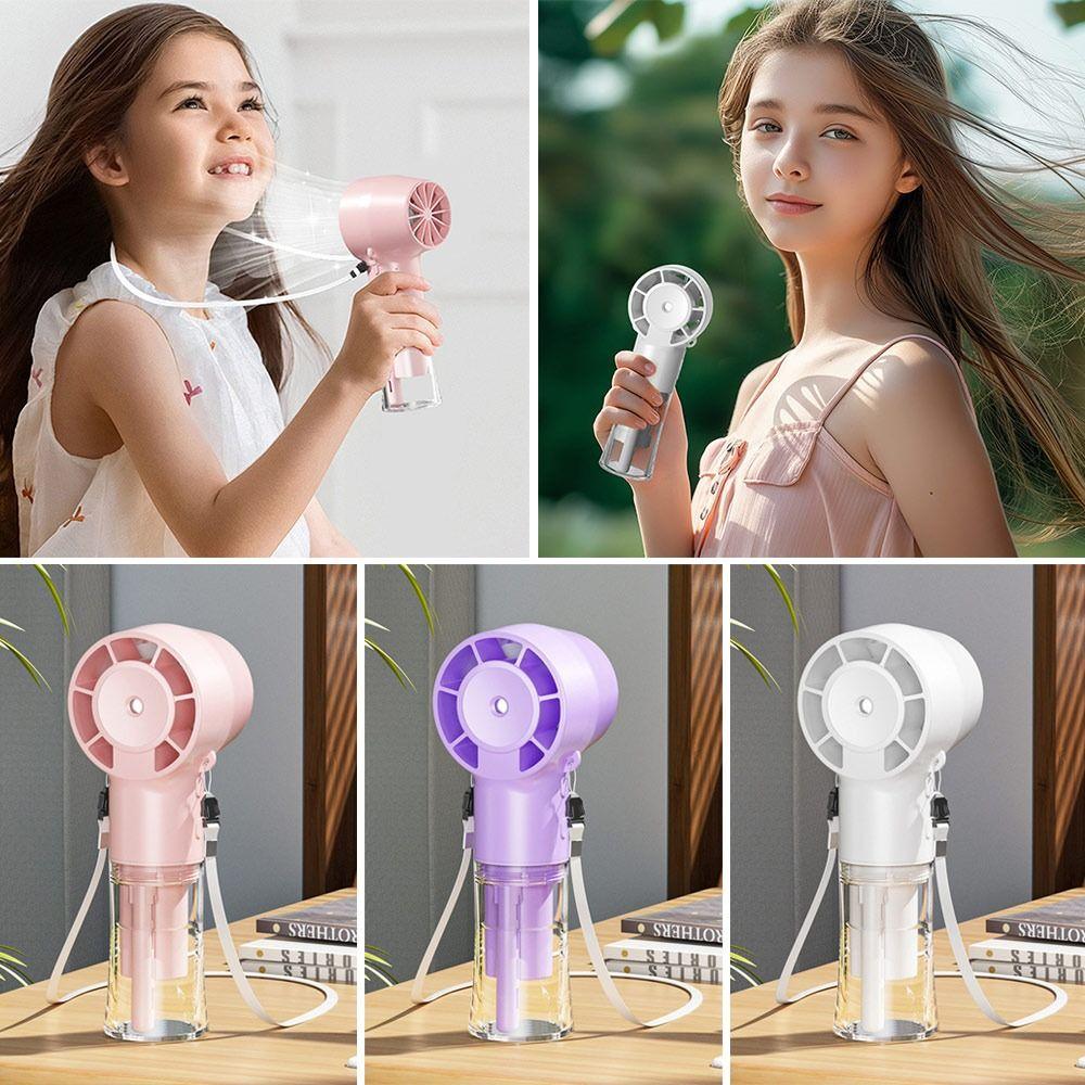 Portable Neckloop Fan with Water Spray Mist Mini Fan Multi-function Air Cooler  Outdoor
