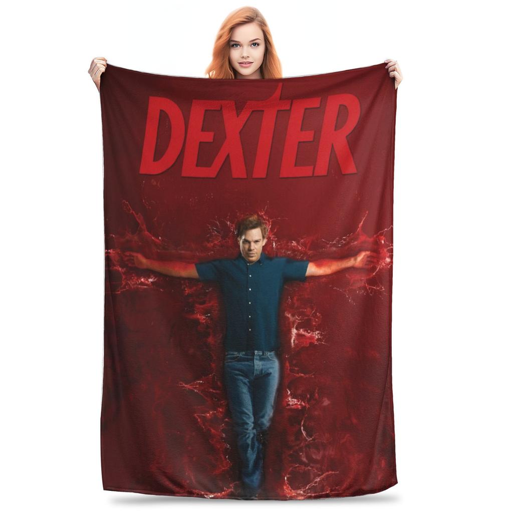 Dexter Morgan Movie Knitted Blankets Flannel Lightweight Thin Throw Blankets for Bed Bedroom Quilt