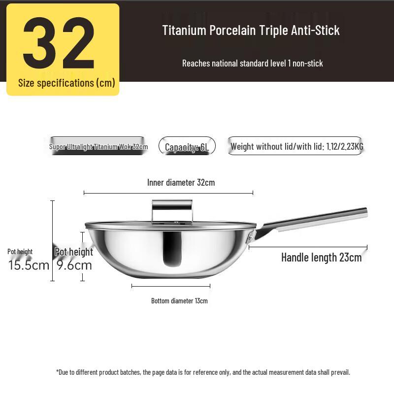 COOKER KING 32cm Titanium Non-Stick Wok & Utensil Set
