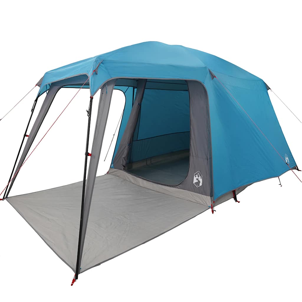 5 Person Camping Tent with Awning Blue Waterproof