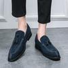 Men's Shoes Large Size New Loafers Fashion British Suede Business Dress Leather Shoes Wedding Men's Shoes