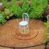 Miniature Chair, Tiny Metal Round Chair, Realistic Furniture Miniature, Mini Collectible Chair for Doll Mansion Miniature Rooms