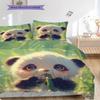 Panda Muster Bettwäsche Steppdecke Set Bettbezug Kissenbezug Heimdekoration Geburtstagsgeschenk (1 Bettbezug + 2 Kissenbezüge, ohne Füllung)