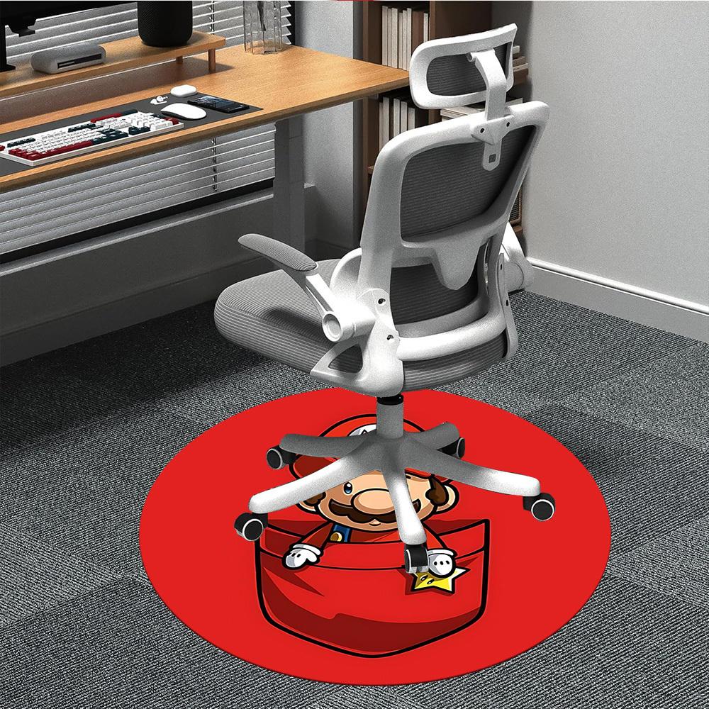1pc Pocket Mario Office Round Area Rug, Under Office Chairs Bedroom Living Room Home Decor  A1022241
