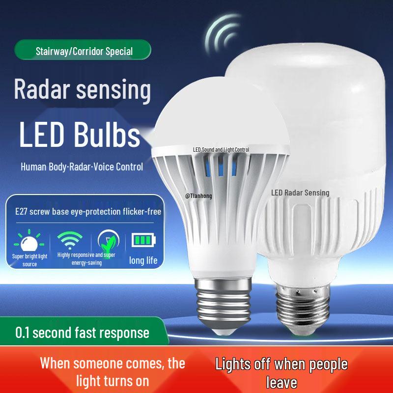 Radar Sensor Night Light Bulb for Corridors and Garages