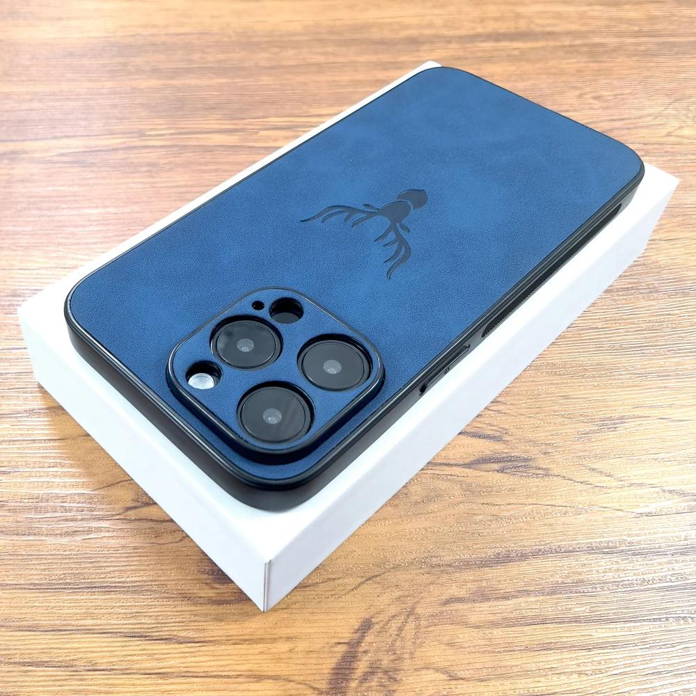 

Роскошный чехол из искусственной кожи в стиле ретро для iPhone 15, 14, 13, 12, 11 Pro Max, iPhone11, iPhone12, 11Pro, 12Pro, полная задняя крышка с 3D изображением оленя For iPhone 13