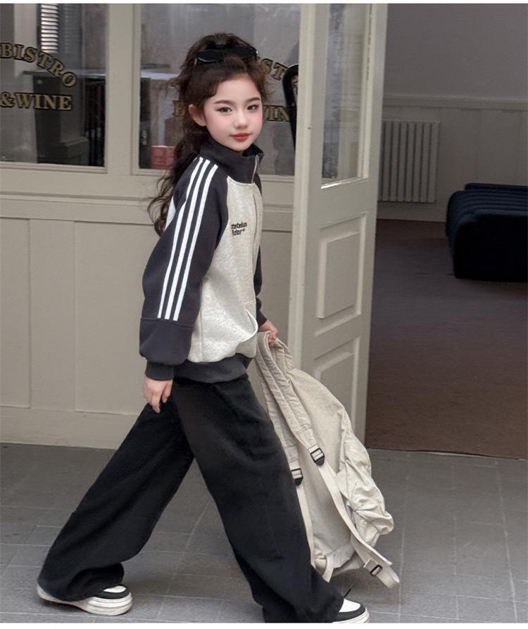 Girls' Spring/Autumn 2026 Sportswear Jacket - Stylish Baseball Top for Medium To Large Children