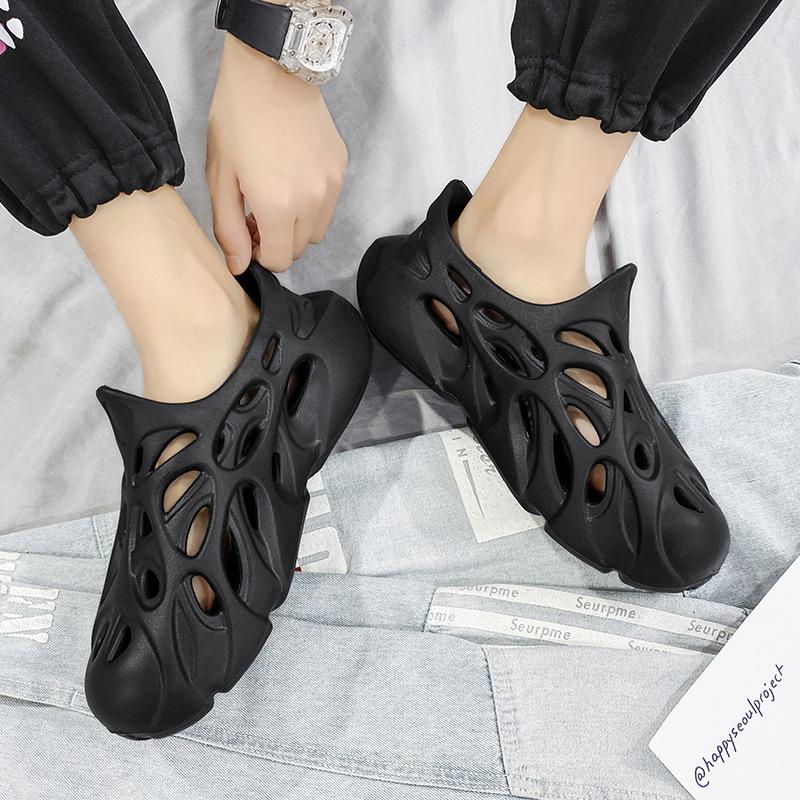 Velké velikosti děrované boty pánské 2025 léto nové párové trendy venkovní prodyšné pánské řidičské tašky s hlavou pantofle