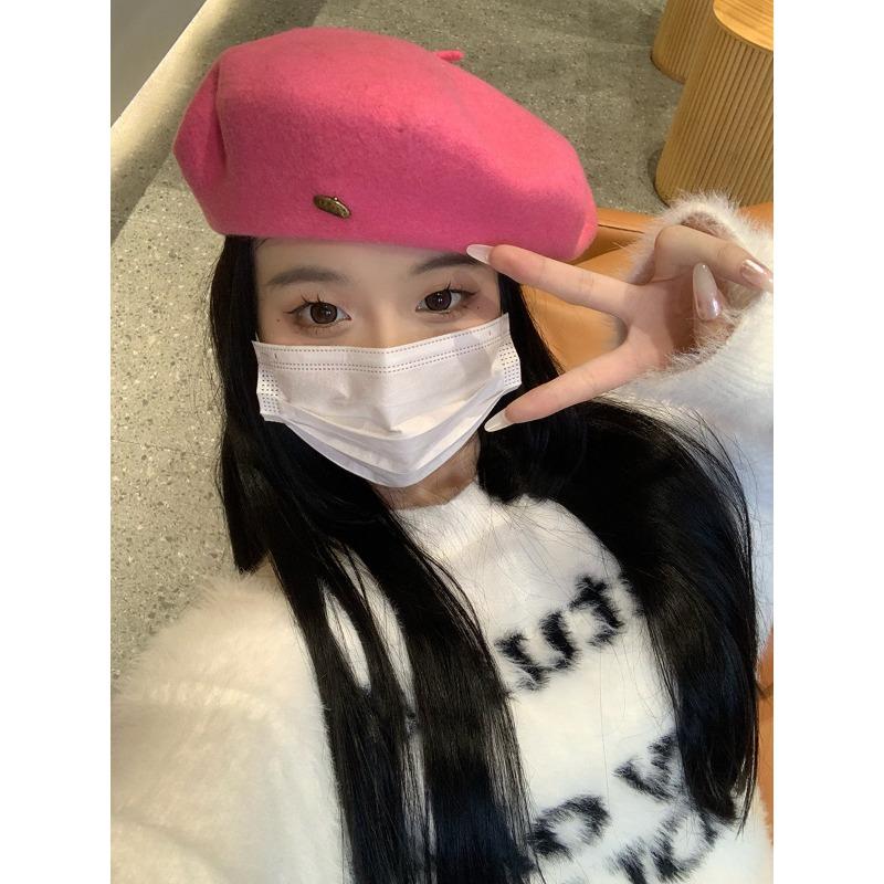 Korean New High Quality Wool Beret for Women In Autumn and Winter Versatile Temperament Retro Face Showing Small High End Hat