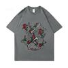 Camiseta de Algodón de Manga Corta Estampado de Calavera XPLR Y2K Sam y Colby Unisex Tops Casuales