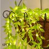 1~6 Pcs 2M 20 Lights USB Style Willow Curtain Lamp String Artificia Leaf Wrought Iron Basket Copper Wire Wedding Party Decor