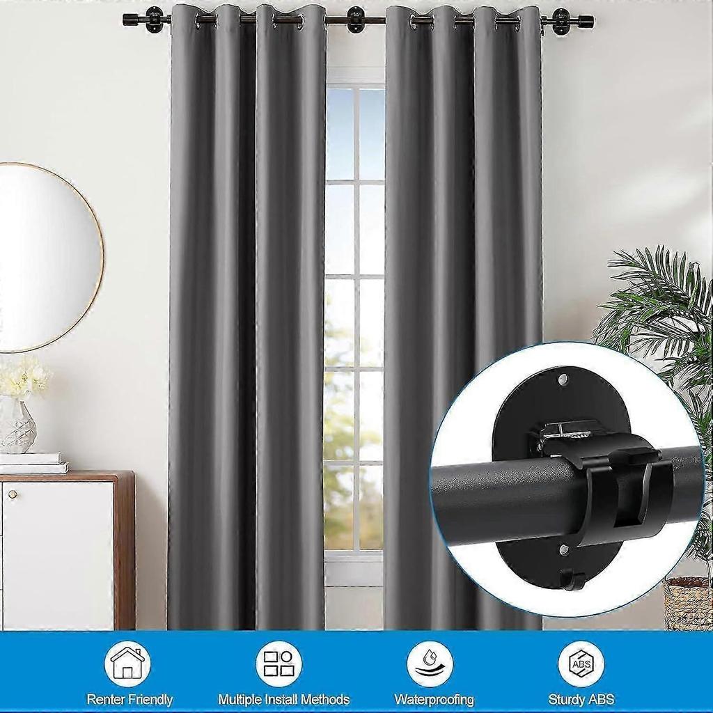 No-drill, Self-adhesive Curtain Rod Brackets for Home and Bathroom. Hooks Included.,zxl