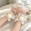Ruffled Lace Lolita Wrist Cuffs Floral Lace Sweater Cuff Covers Hand Sleeves  Maid Cosplay