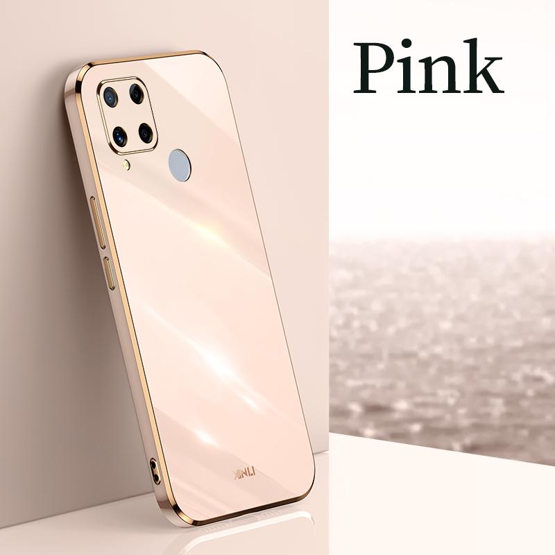 Bling Square Plating Soft Case For OPPO Realme C21Y C35 C31 C20 C17 C15 C12 C11 10 9 9i 8 7 Pro A54 A74 A94 A52 A72 A92 A33 A53 4G 5G Silicone Cover