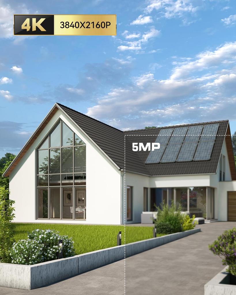 Ctronics Metal Outdoor Security 4K AI Auto 5GHz Color Night 30m Preset 256GB MicroSD Card AP Family Alarm Cloud LAN and Security Sticker Camera, UHD,