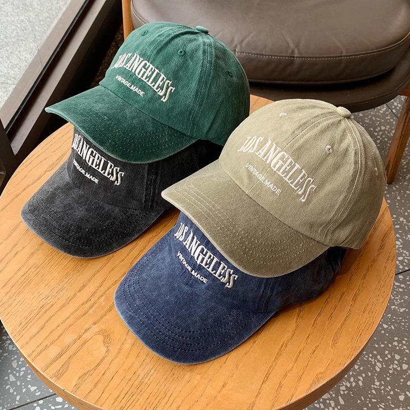 Retro smoke gray baseball cap women's spring and autumn summer hat showing face small cap trendy brand men