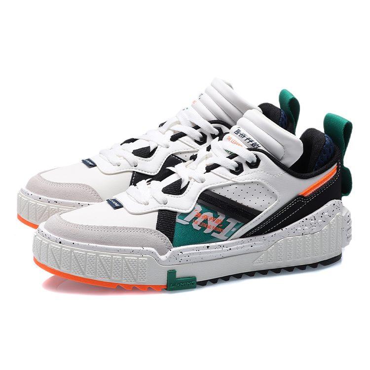 Li Ning 001 UNBLOCK Skateboard Shoes Women's Low Top White/Green AGCQ232-1