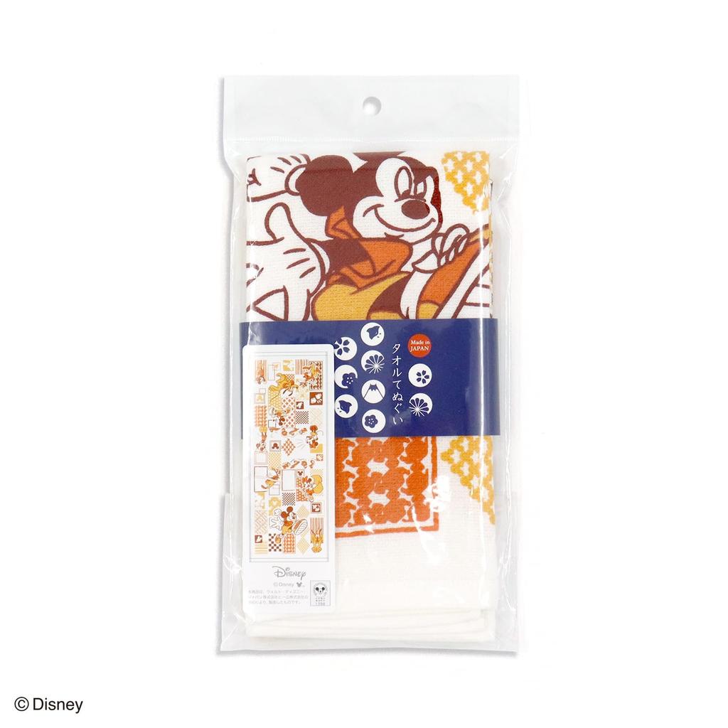 Towel Museum Tenugui Made In 34 X Disney Towel, Japan, 100% Cotton, Approx. 90cm, "Hareyaka" Orange, 38-1522120