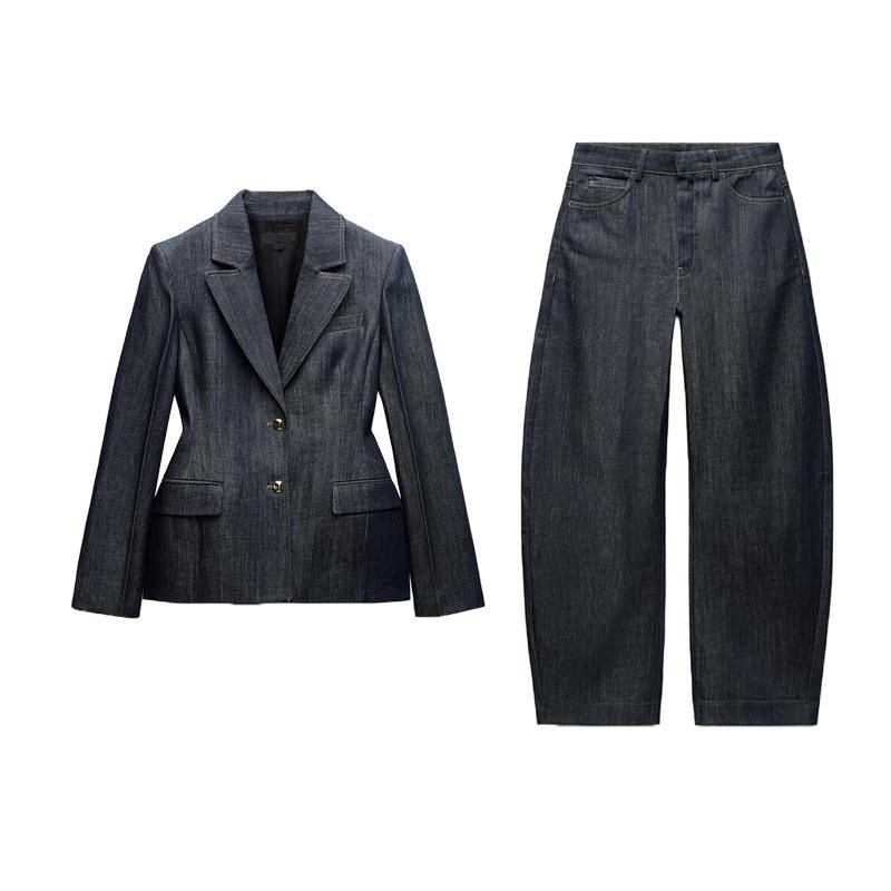 Spring Denim Tube Top 2057223 Barrel-Shaped Denim 5216042 Denim Suit Outwear 2342223