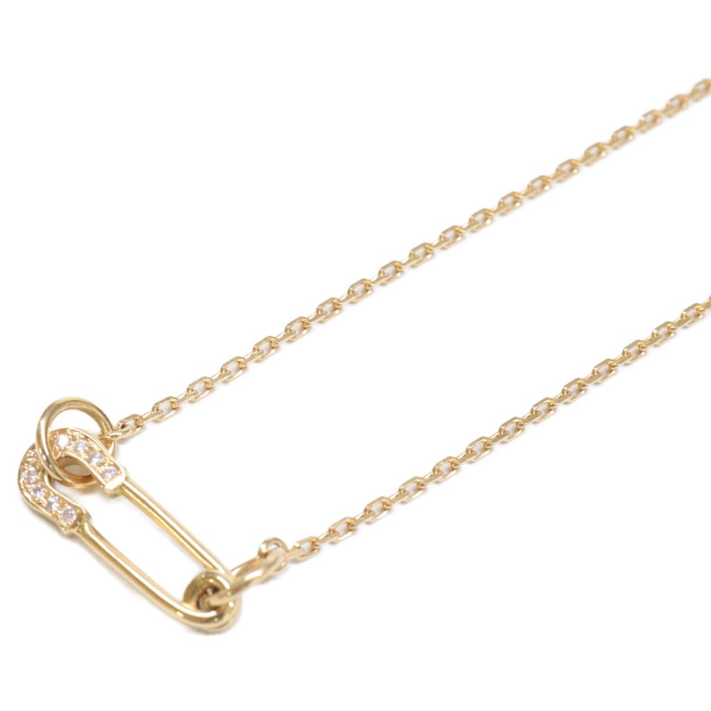 SYMPATHY OF SOUL K18 0.04ct Diamond Safety Pin Necklace Yellow GoldUsed