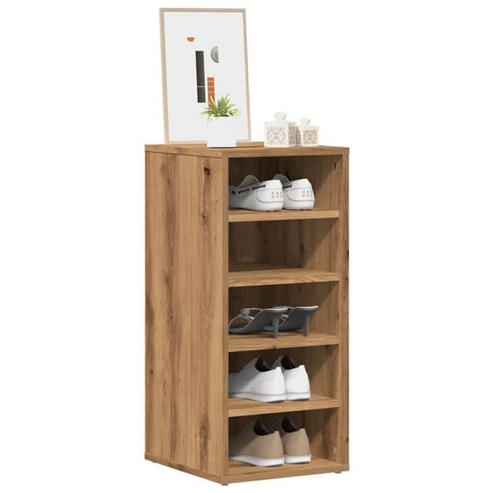 VidaXL Armoire à chaussures chêne artisanal bois d'ingénierie, armoire de rangement de chaussures, support à chaussures, 856712