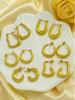 Stainless Steel Chunky Rectangle Earrings Hypoallergenic Party Earring 18K PVD Gold Plated Huggie Women Jewelry